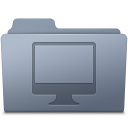 Computer Folder Graphite Icon 256x256 png